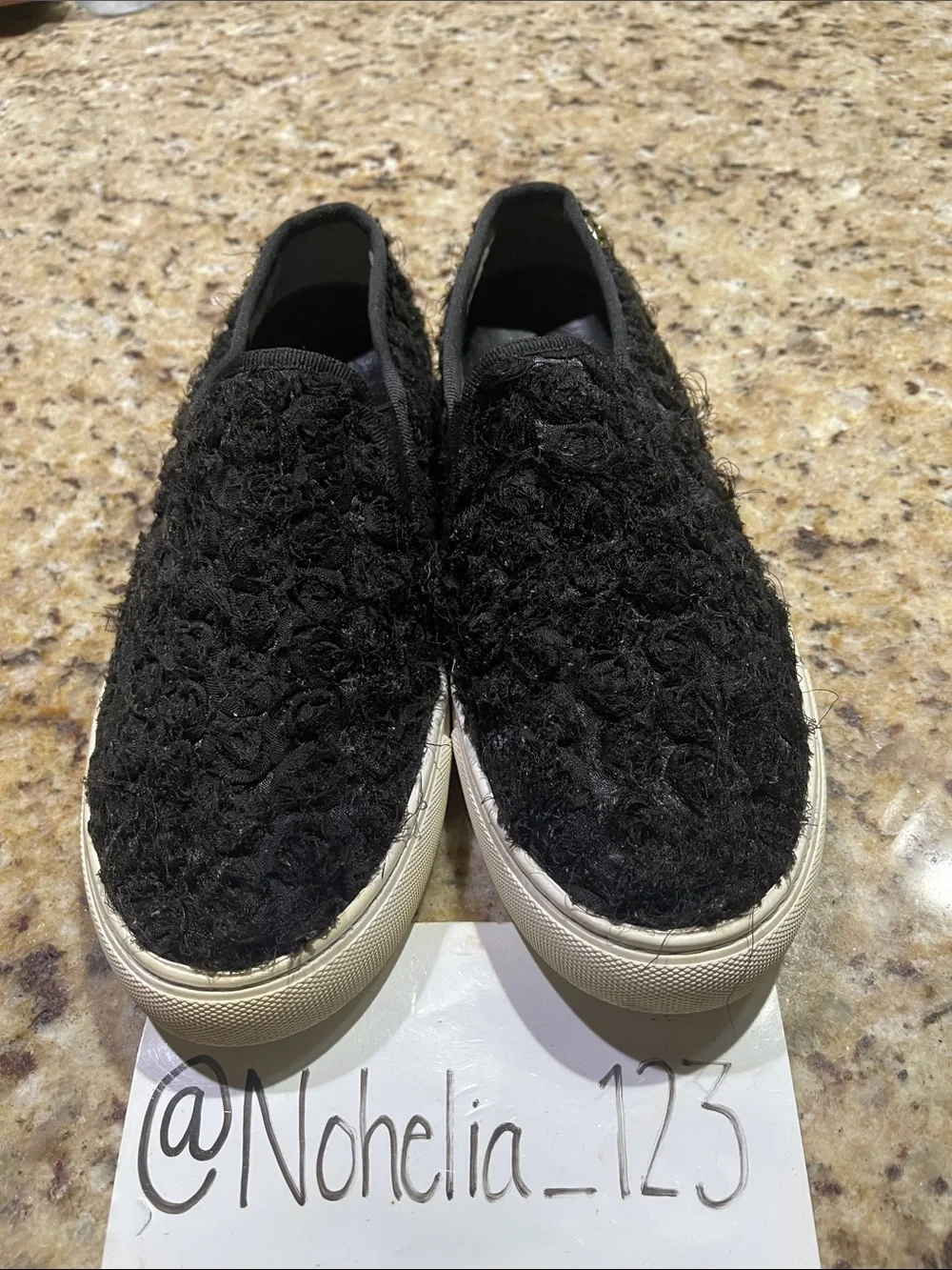 Tory Burch Black Slip-On Sneakers with Cream Sole
